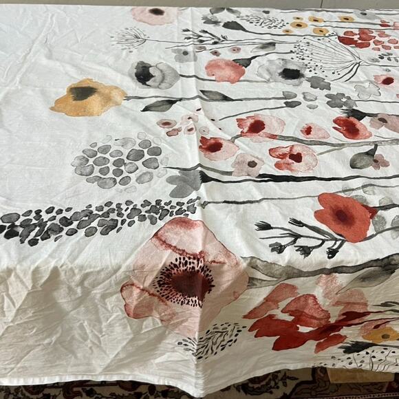 Threshold Shower Curtain Watercolor Impressionistic Floral Cotton Standard - Picture 6 of 13